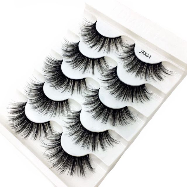 NEW 5 pairs 3D mink false eyelashes natural makeup eyelash extension