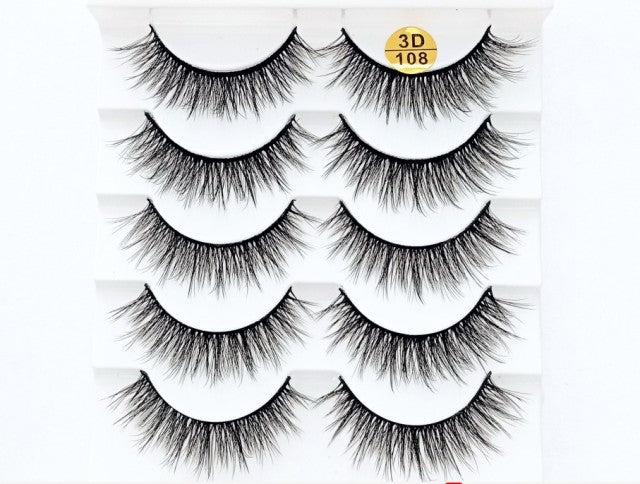 NEW 5 pairs 3D mink false eyelashes natural makeup eyelash extension