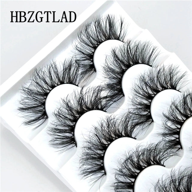 NEW 5 pairs 3D mink false eyelashes natural makeup eyelash extension