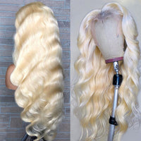 613 Blonde Lace Front Wig 13x4 Transparent Lace Frontal Wig Pre Plucked 28 30 Inch Brazilian Body Wave Human Hair Wigs