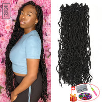 Nu Locs Crochet Hair 36 24 18 Inch 21 Strands Faux Locs Extension Soft Goddess Braiding Dreadlocks Hair For Black Women