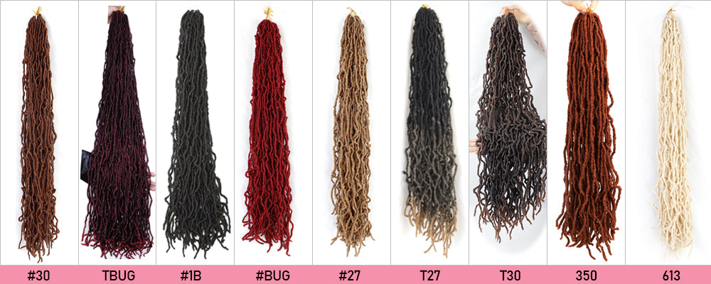 Nu Locs Crochet Hair 36 24 18 Inch 21 Strands Faux Locs Extension Soft Goddess Braiding Dreadlocks Hair For Black Women