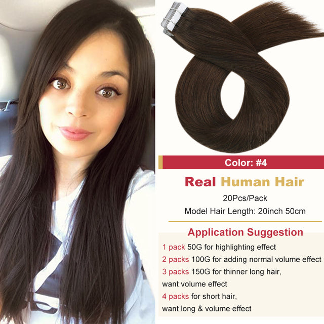 Tape in Hair Extension Balayage Ombre Machine Remy Real Human Hair Invisible Seamless PU Skin Weft Straight