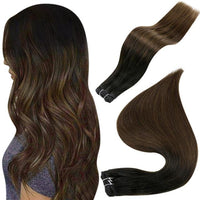 Human Hair Weft Extensions Hair Bundles Ombre Blonde Color 100g Sew In Silky Straight Remy Skin Double Weft For Salon