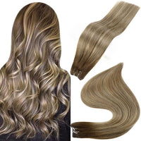 Human Hair Weft Extensions Hair Bundles Ombre Blonde Color 100g Sew In Silky Straight Remy Skin Double Weft For Salon