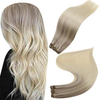 Human Hair Weft Extensions Hair Bundles Ombre Blonde Color 100g Sew In Silky Straight Remy Skin Double Weft For Salon