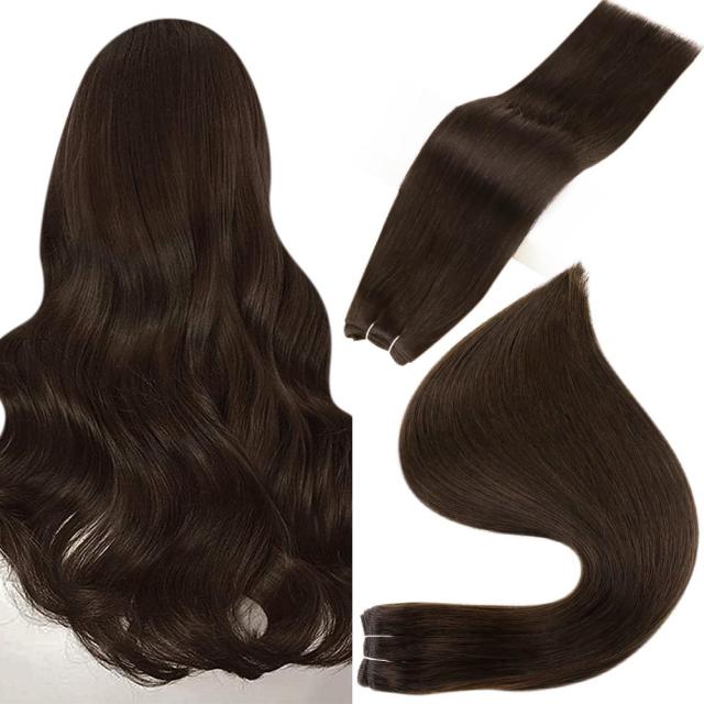 Human Hair Weft Extensions Hair Bundles Ombre Blonde Color 100g Sew In Silky Straight Remy Skin Double Weft For Salon