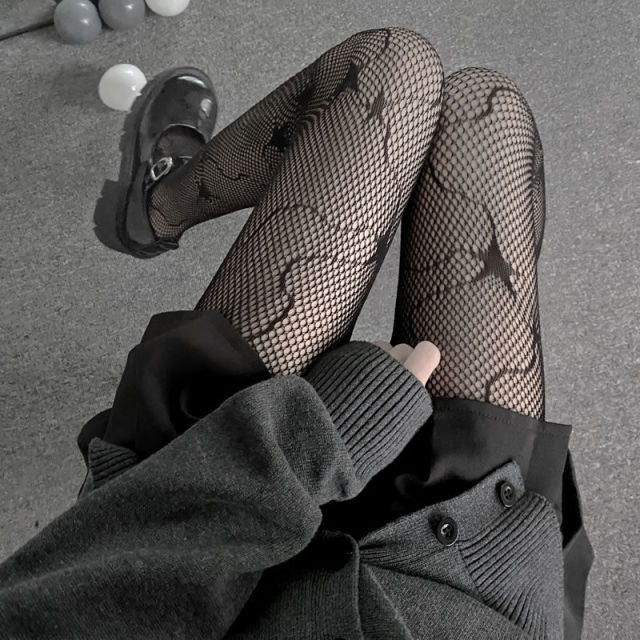 Sexy Women High waist fishnet stocking club tights panty knitting net pantyhose mesh lingerie Anime Lolita Cosplay Costumes 2021