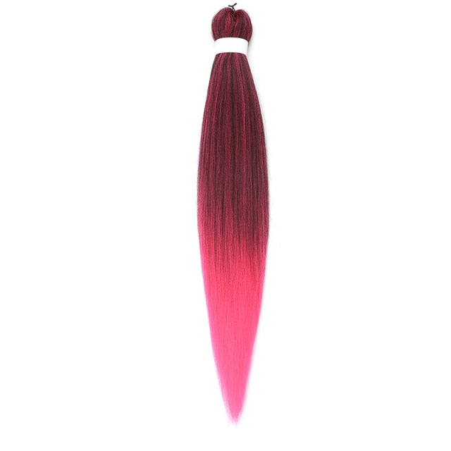 Natifah 人工毛エクステンション三つ編み Synthet ヘアカネカロン髪三つ編み事前ストレッチ編組ヘアエクステンション髪三つ編み