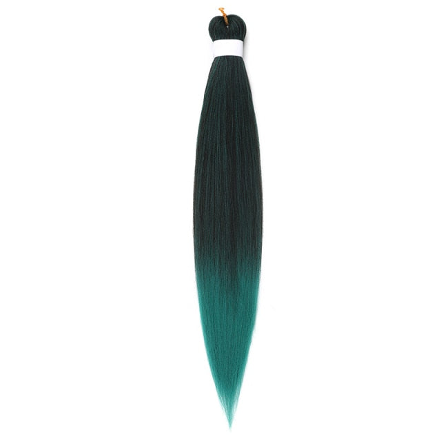 Natifah 人工毛エクステンション三つ編み Synthet ヘアカネカロン髪三つ編み事前ストレッチ編組ヘアエクステンション髪三つ編み