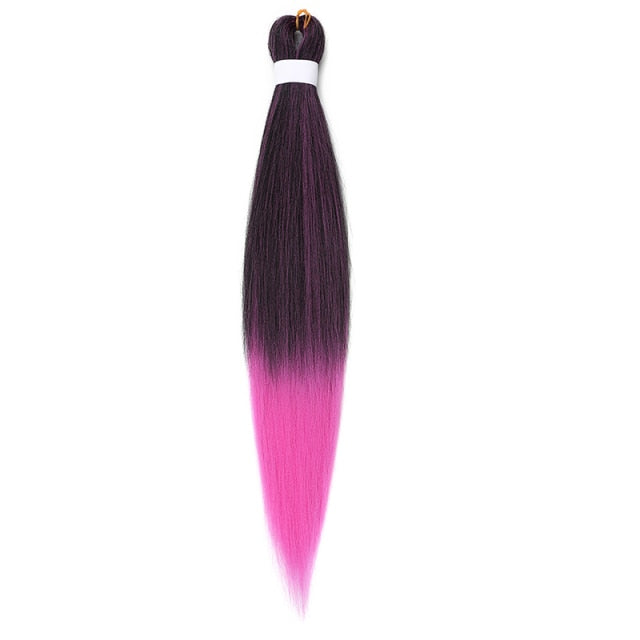 Natifah 人工毛エクステンション三つ編み Synthet ヘアカネカロン髪三つ編み事前ストレッチ編組ヘアエクステンション髪三つ編み