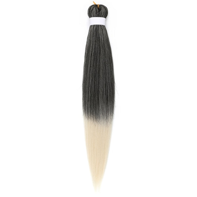 Natifah 人工毛エクステンション三つ編み Synthet ヘアカネカロン髪三つ編み事前ストレッチ編組ヘアエクステンション髪三つ編み
