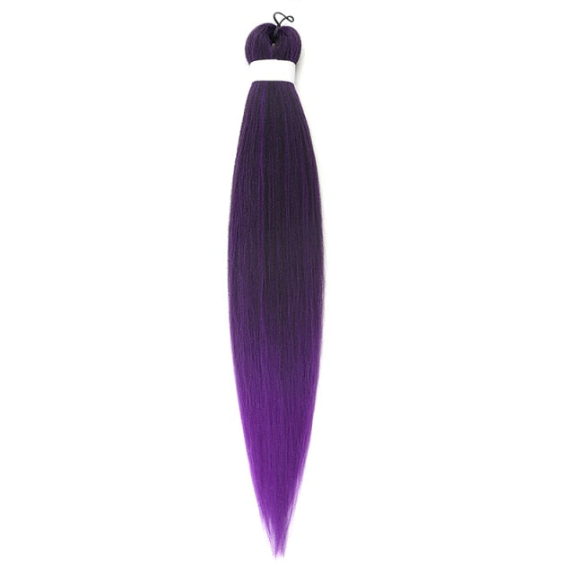 Natifah 人工毛エクステンション三つ編み Synthet ヘアカネカロン髪三つ編み事前ストレッチ編組ヘアエクステンション髪三つ編み