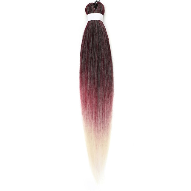 Natifah 人工毛エクステンション三つ編み Synthet ヘアカネカロン髪三つ編み事前ストレッチ編組ヘアエクステンション髪三つ編み