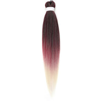Natifah 人工毛エクステンション三つ編み Synthet ヘアカネカロン髪三つ編み事前ストレッチ編組ヘアエクステンション髪三つ編み