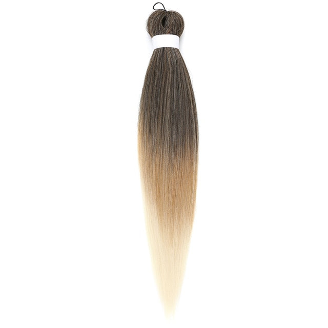 Natifah 人工毛エクステンション三つ編み Synthet ヘアカネカロン髪三つ編み事前ストレッチ編組ヘアエクステンション髪三つ編み