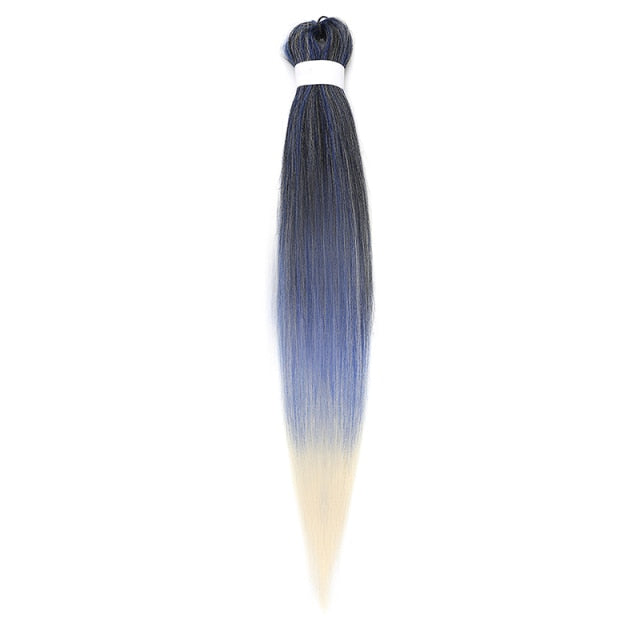 Natifah 人工毛エクステンション三つ編み Synthet ヘアカネカロン髪三つ編み事前ストレッチ編組ヘアエクステンション髪三つ編み