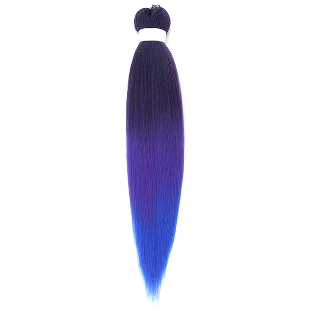 Natifah 人工毛エクステンション三つ編み Synthet ヘアカネカロン髪三つ編み事前ストレッチ編組ヘアエクステンション髪三つ編み