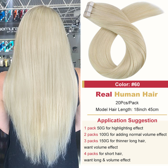 テープインヘアエクステンションバレイヤージュオンブルマシンレミー本物の人毛目に見えないシームレス PU スキン横糸ストレート