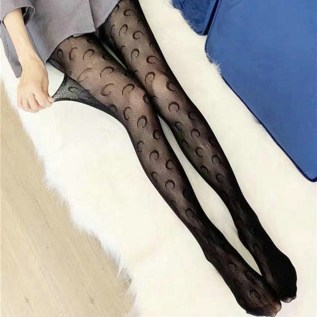 Black Medium Grid Sexy Women High Waist Stocking Fishnet Club Tights Knitting Net Pantyhose Mesh Anime Lolita JK Cosplay Costume