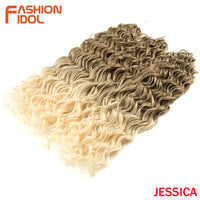 Deep Wavy Twist Crochet Hair Synthetic Afro Curly Hair Crochet Braids High Temperature Fiber Braiding Hair Extensions For Women