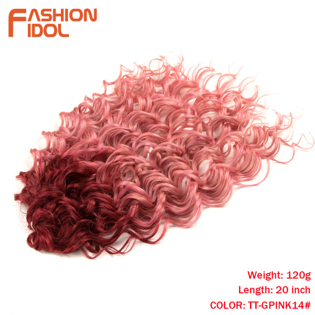 Deep Wavy Twist Crochet Hair Synthetic Afro Curly Hair Crochet Braids High Temperature Fiber Braiding Hair Extensions For Women