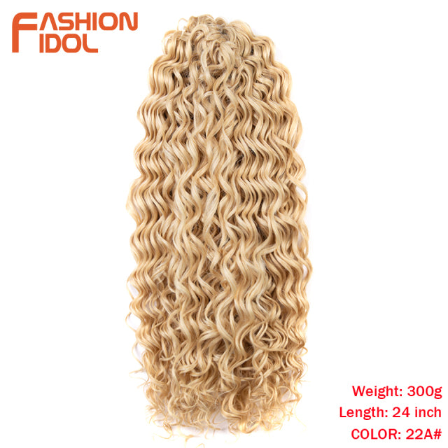 Deep Wavy Twist Crochet Hair Synthetic Afro Curly Hair Crochet Braids High Temperature Fiber Braiding Hair Extensions For Women