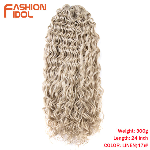 Deep Wavy Twist Crochet Hair Synthetic Afro Curly Hair Crochet Braids High Temperature Fiber Braiding Hair Extensions For Women