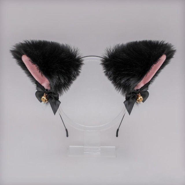 Cosplay Cute Cat Fox Fur Ear Hair Hoops Night Party Anime Lolita Hairband Fur Headbands Clip Girl Hair Accessories Ear Hair Band