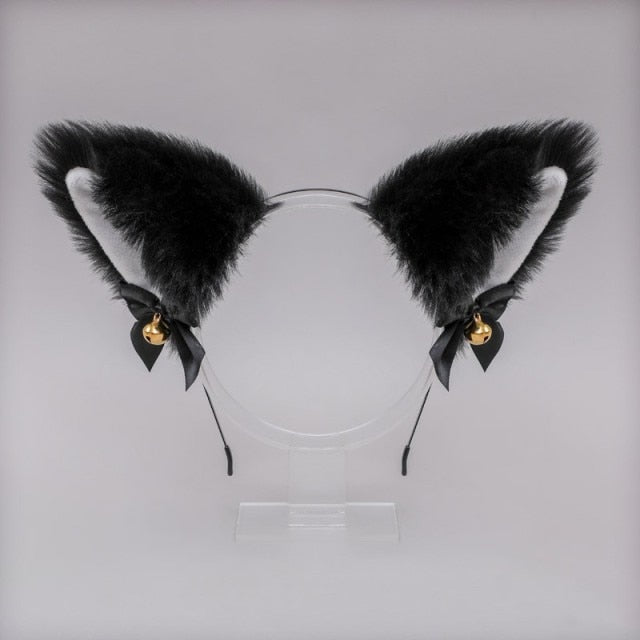 Cosplay Cute Cat Fox Fur Ear Hair Hoops Night Party Anime Lolita Hairband Fur Headbands Clip Girl Hair Accessories Ear Hair Band