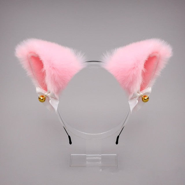Cosplay Cute Cat Fox Fur Ear Hair Hoops Night Party Anime Lolita Hairband Fur Headbands Clip Girl Hair Accessories Ear Hair Band
