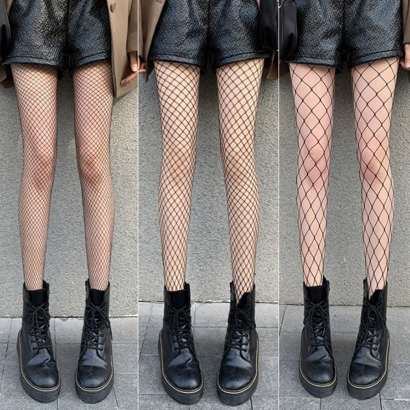 Women Anime Cosplay Lolita Girls Tights Black Sexy High Waist Fishnet Nylon Stocking Mesh Hosiery Pantyhose Lingerie Accessories