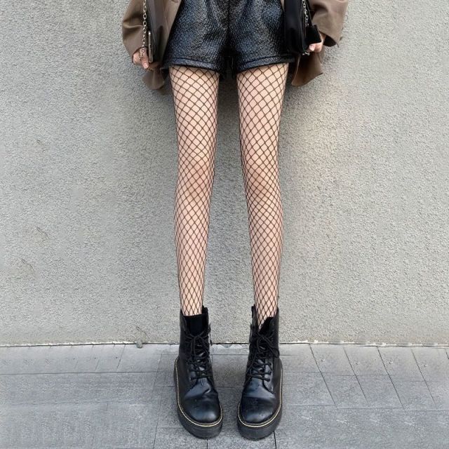 Women Anime Cosplay Lolita Girls Tights Black Sexy High Waist Fishnet Nylon Stocking Mesh Hosiery Pantyhose Lingerie Accessories