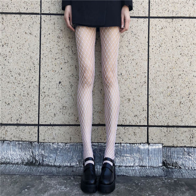 Women Anime Cosplay Lolita Girls Tights Black Sexy High Waist Fishnet Nylon Stocking Mesh Hosiery Pantyhose Lingerie Accessories