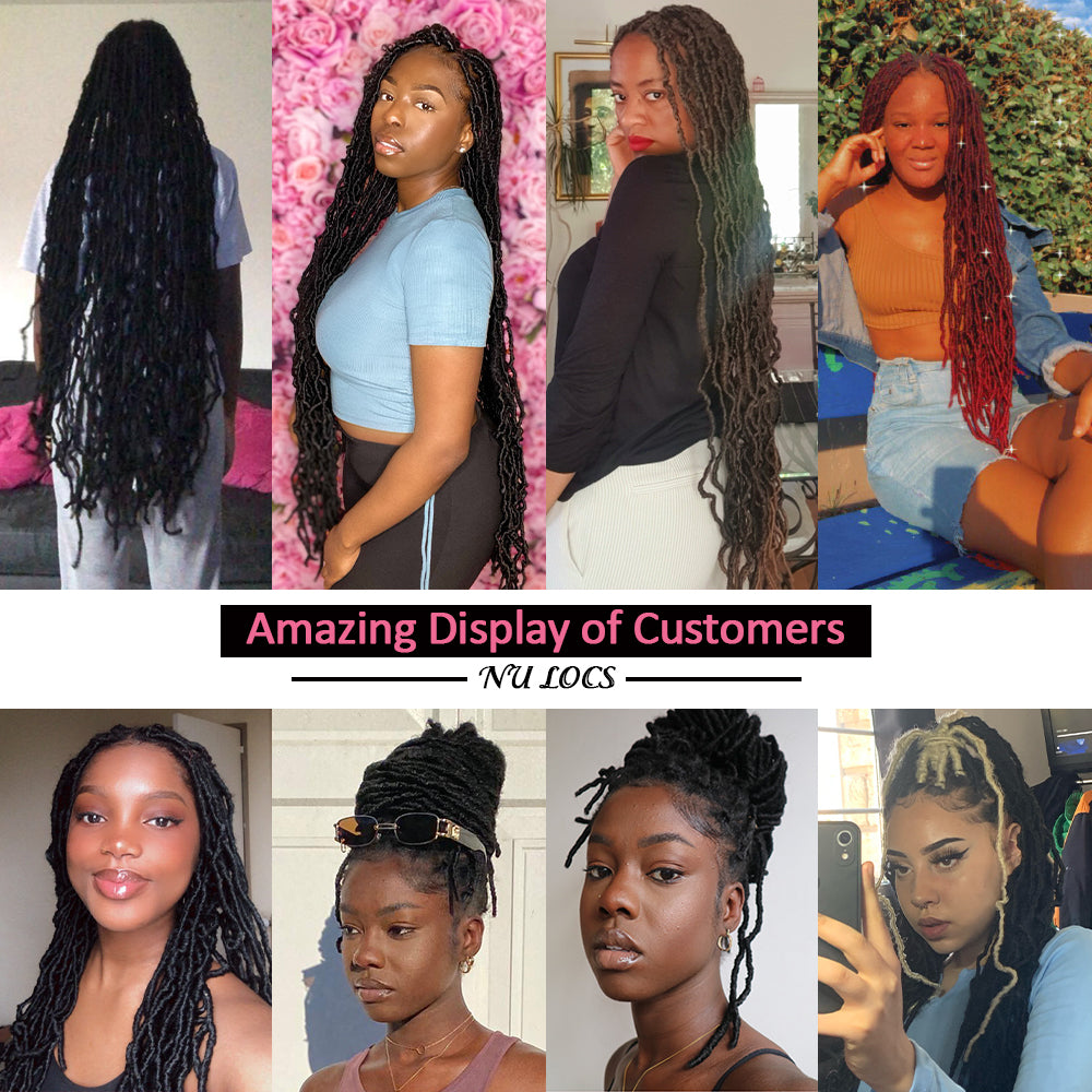 Nu Locs Crochet Hair 36 24 18 Inch 21 Strands Faux Locs Extension Soft Goddess Braiding Dreadlocks Hair For Black Women