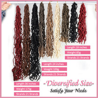 Nu Locs Crochet Hair 36 24 18 Inch 21 Strands Faux Locs Extension Soft Goddess Braiding Dreadlocks Hair For Black Women