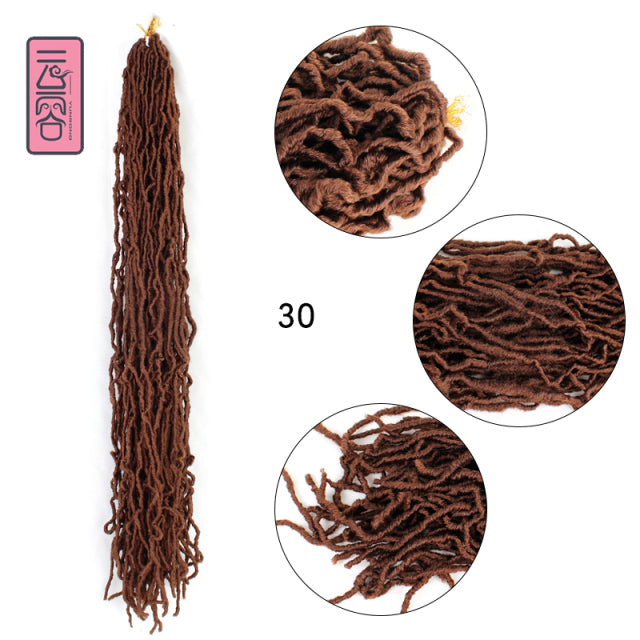 Nu Locs Crochet Hair 36 24 18 Inch 21 Strands Faux Locs Extension Soft Goddess Braiding Dreadlocks Hair For Black Women