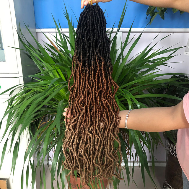 Nu Locs Crochet Hair 36 24 18 Inch 21 Strands Faux Locs Extension Soft Goddess Braiding Dreadlocks Hair For Black Women