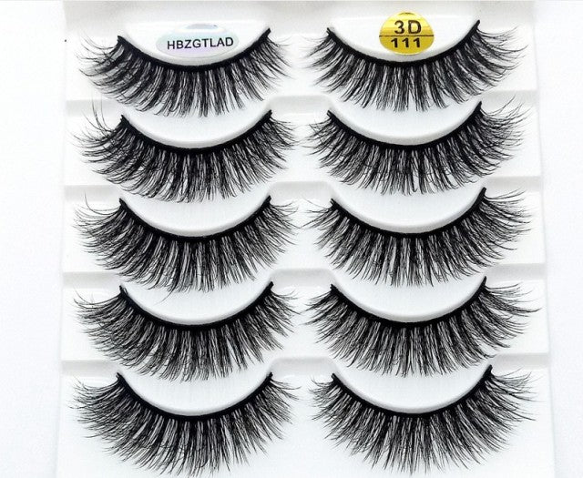 NEW 5 pairs 3D mink false eyelashes natural makeup eyelash extension