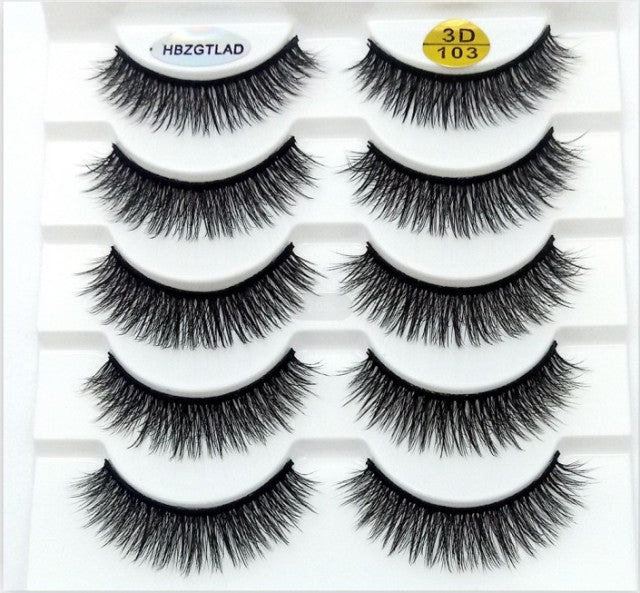 NEW 5 pairs 3D mink false eyelashes natural makeup eyelash extension