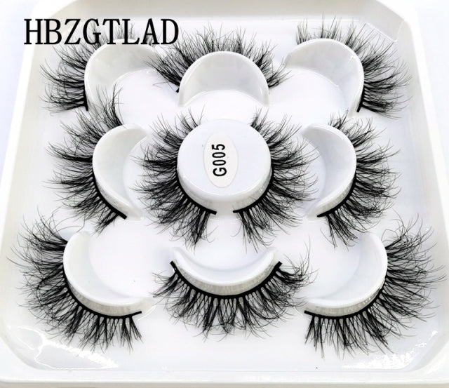 NEW 5 pairs 3D mink false eyelashes natural makeup eyelash extension