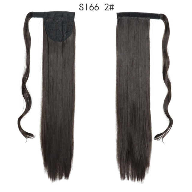 22inch Long Straight Clip in Hair Tail Nature FaKe Ponytail Extension Hairpiece With Hairpins High Temperature Synthetic Ponytai