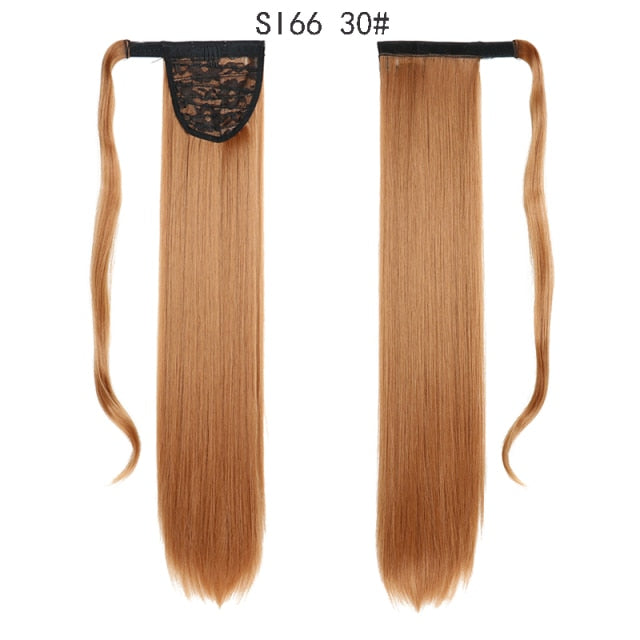 22inch Long Straight Clip in Hair Tail Nature FaKe Ponytail Extension Hairpiece With Hairpins High Temperature Synthetic Ponytai