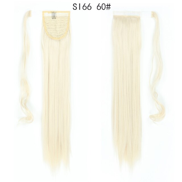 22inch Long Straight Clip in Hair Tail Nature FaKe Ponytail Extension Hairpiece With Hairpins High Temperature Synthetic Ponytai