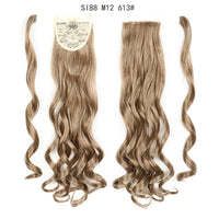22 インチロングストレートクリップ髪尾自然偽ポニーテール延長かつらヘアピン高温合成ポニータイ