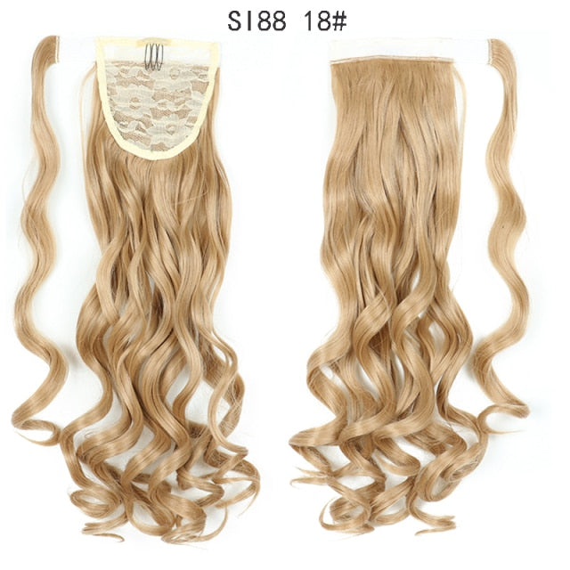 22inch Long Straight Clip in Hair Tail Nature FaKe Ponytail Extension Hairpiece With Hairpins High Temperature Synthetic Ponytai