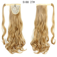 22 インチロングストレートクリップ髪尾自然偽ポニーテール延長かつらヘアピン高温合成ポニータイ