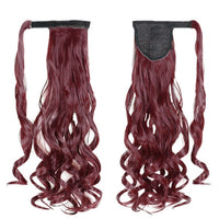 22 インチロングストレートクリップ髪尾自然偽ポニーテール延長かつらヘアピン高温合成ポニータイ