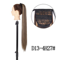 22 インチロングストレートクリップ髪尾自然偽ポニーテール延長かつらヘアピン高温合成ポニータイ