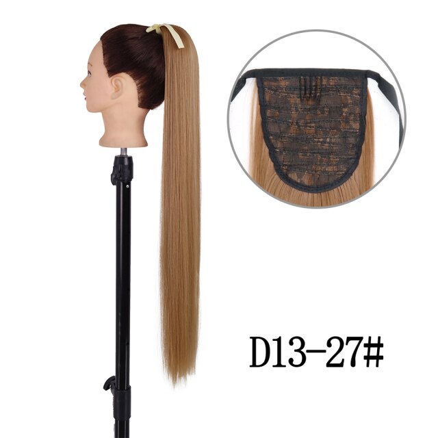 22inch Long Straight Clip in Hair Tail Nature FaKe Ponytail Extension Hairpiece With Hairpins High Temperature Synthetic Ponytai